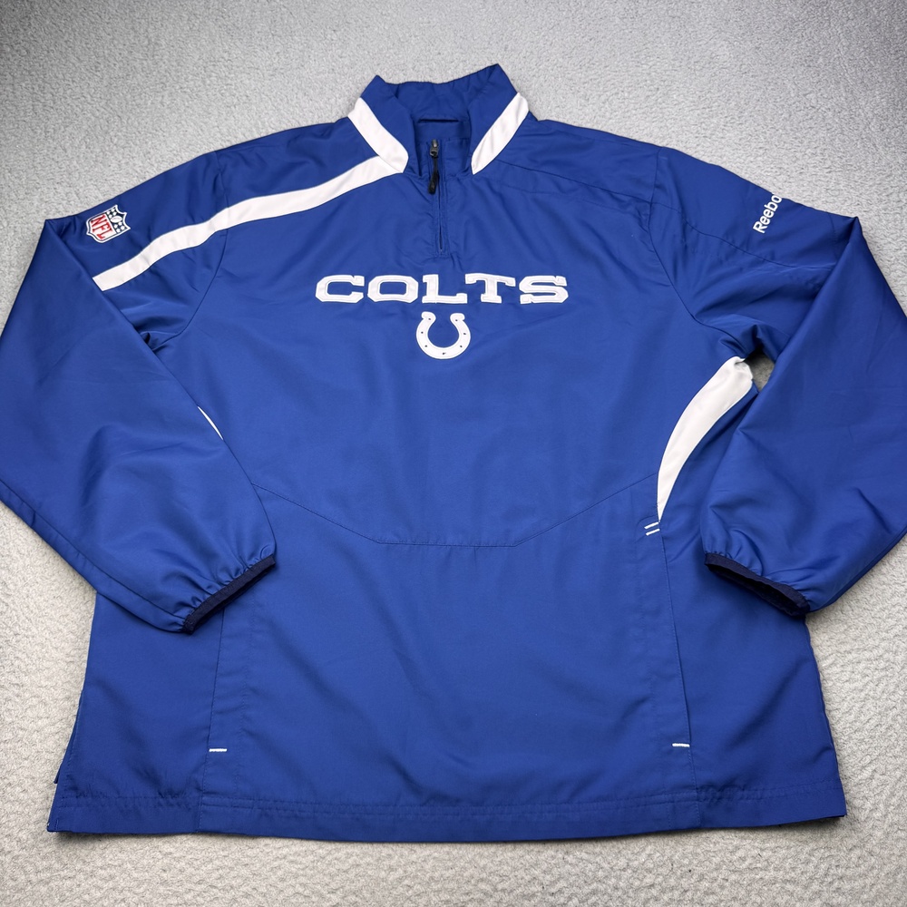 Indianapolis Colts Pullover Jacket Mens Medium Blue Football Reebok AFC South